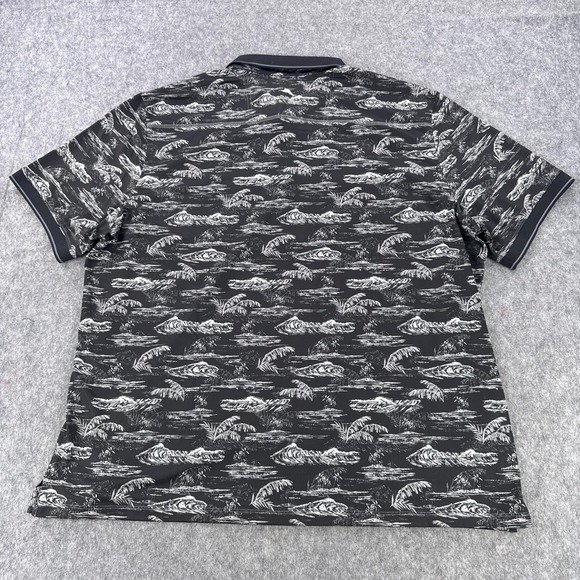 Tommy Bahama Polo Shirt Mens 3XL Black IslandZone Tropical Golf Print UPF 30 - Picture 6 of 10